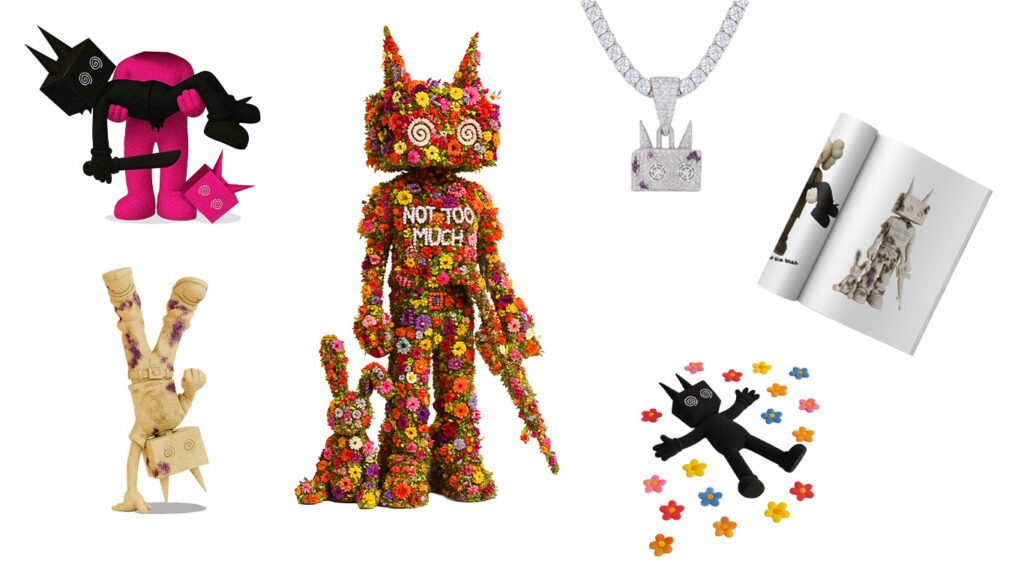 Variations créatives de la mascotte Boxhead NOT TOO MUCH – déclinaisons graphiques et expérimentations visuelles par Noa Durez
